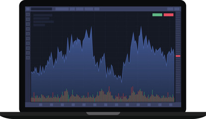 Modern Abstract Financial Trading Graph with Global Network Connection on Dark Background