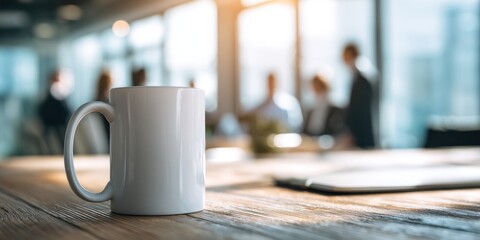 Morning Coffee Break in a Modern Office Setting.