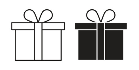Gift icon simple vectors in black, suitable for projects