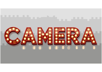 Black silhouette of a camera on white background for photography and media concept