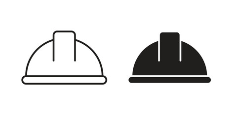 Hard hat icon simple vectors in black, suitable for projects