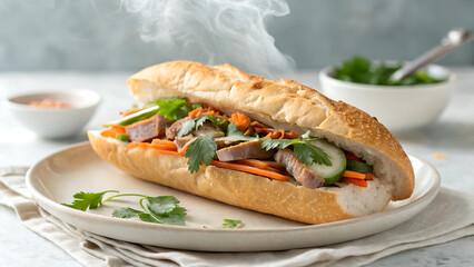 Classic Vietnamese Banh Mi Sandwich