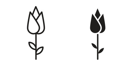 Flower tulip icon. filled flat sign for mobile concept and web design