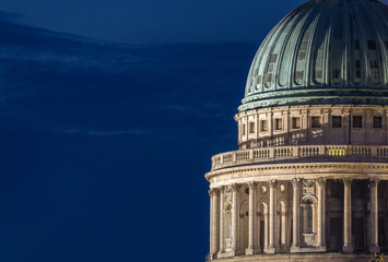 beautiful dome of the St. Paul's Cathedral the famous landmark travel destination in center city of...