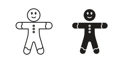 Gingerbread man icon. filled flat sign for mobile concept and web design