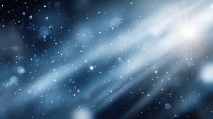 Obraz premium Cold arctic blue gradient backdrop with soft halo bokeh trails and high-contrast rim lighting, creating a serene and atmospheric visual experience with copy space