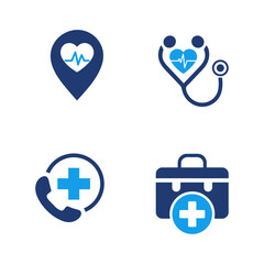 medical fill icons set design including doctor---
