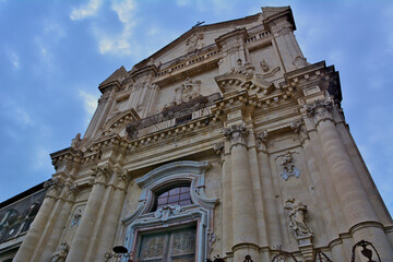 Basilica di Maria Elemosina- facade of the Collegiate Church