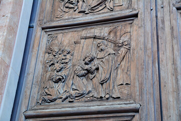 Basilica di Maria- gate of Collegiate Church in Catania, Sicily