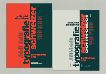 Constructivist Graphic Poster Template Set