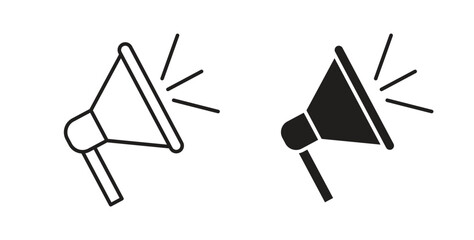 Megaphone icon. filled flat sign for mobile concept and web design