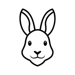 Arctic Hare Head Outline Line Art Vector Illustration