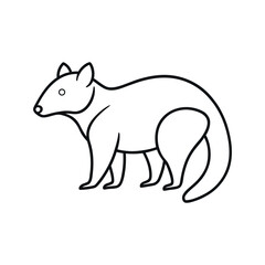 Binturong Outline Line Art Vector Illustration