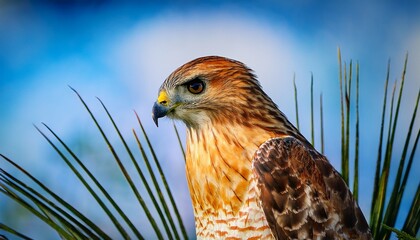 Red Shouldered Hawk In Florida Nature Closeup