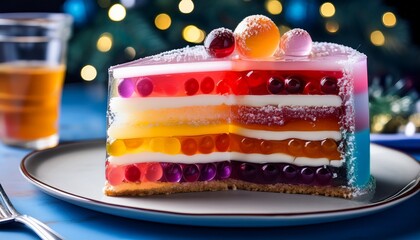 A Slice Of Cake Made Of Jelly Celebratory Food And Dessert Decorations