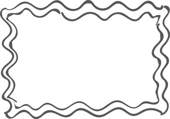 A black and white drawing of a wavy line