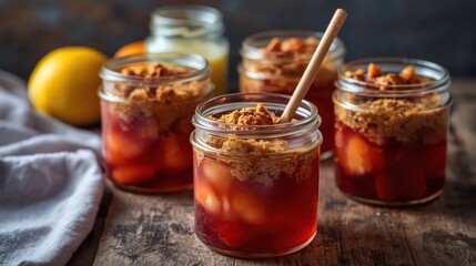 raspberry souffle dessert with oatmeal.