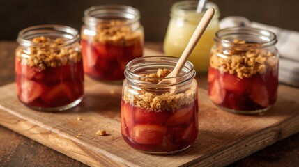 raspberry souffle dessert with oatmeal.