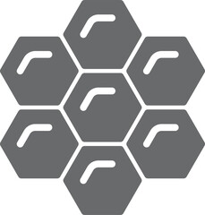 A honeycomb pattern is shown in black and white