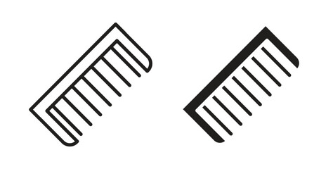 Hair brush icon glyph and line set thin line symbol concept.