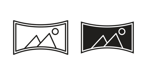Panoramic icon with line and silhouette versions.