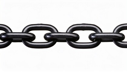 Obraz premium Black Chain Link Strength Connection Transparent Background