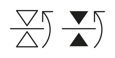 Flip horizontal icon in doodle and stroke style.