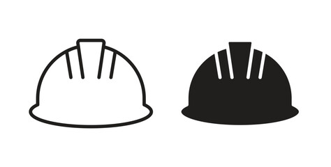Hard hat icon in doodle and stroke style.