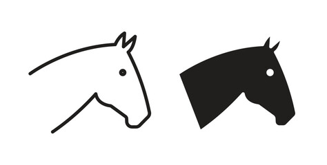Horse icon in doodle and stroke style.