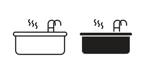 Hot tub icon in doodle and stroke style.