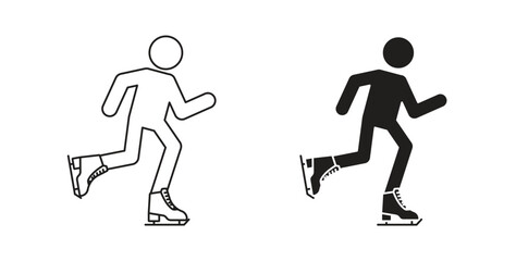 Ice skate icon in doodle and stroke style.