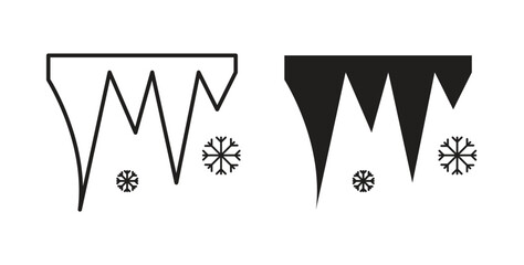 Icicles icon in doodle and stroke style.