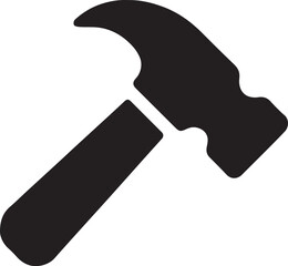 hammer black silhouette vector icon on white background