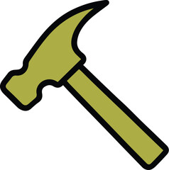 hammer colourful silhouette vector icon on white background