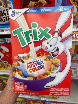 Grocery store Trix cereal mystery color