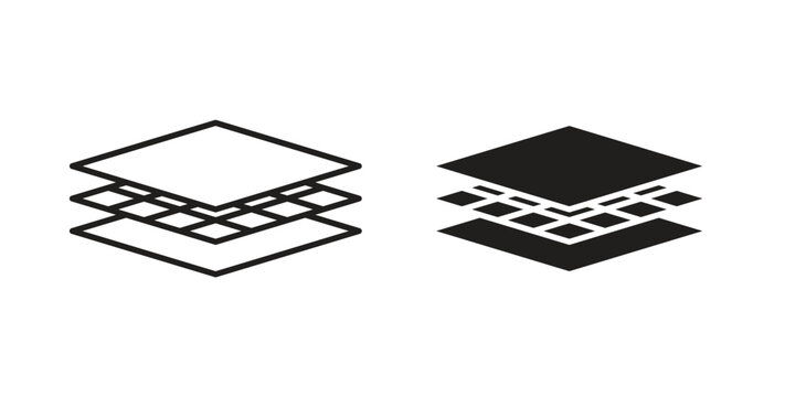 Land layers icon in doodle and stroke style.