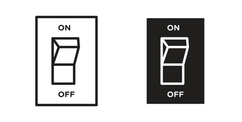 Light switch off icon in doodle and stroke style.