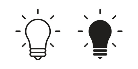 Lightbulb icon in doodle and stroke style.
