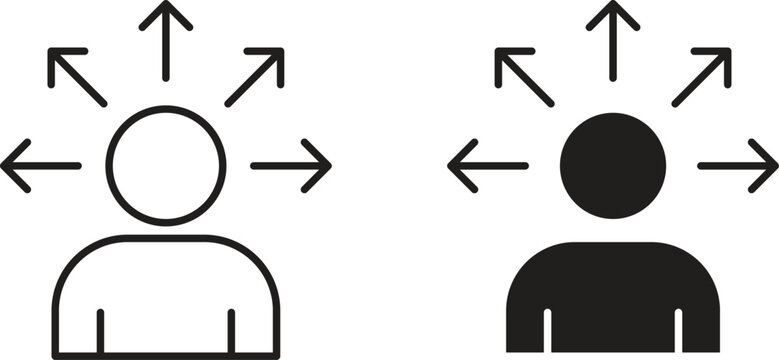 Self awareness icons set. Simple line vector illustration