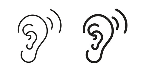 Listening icon in line design. Simple icon vector
