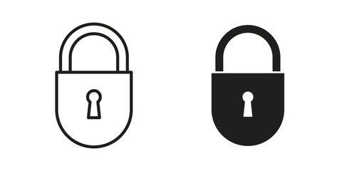 Lock icon in line design. Simple icon vector