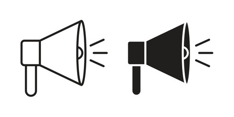 Megaphone icon in line design. Simple icon vector