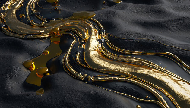 Melted Gold Pour Concept  - Powered by Adobe