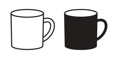 Mug icon in line design. Simple icon vector