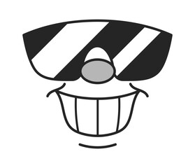 Cool comic face smiling caricature