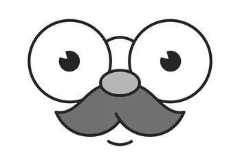 Mustachioed overwhelmed comic face emoticon