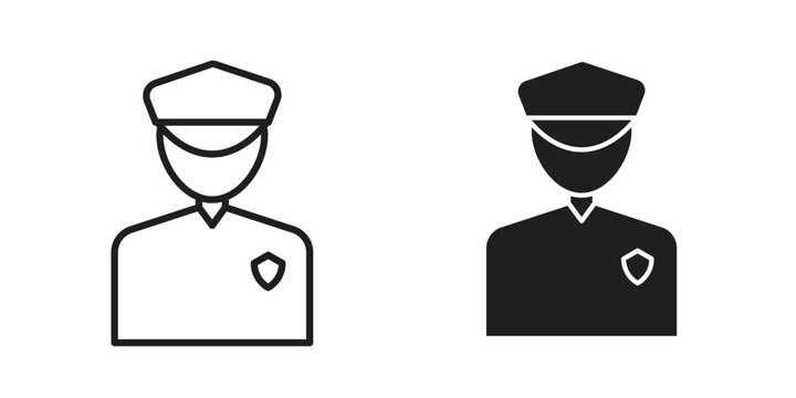 Police icon in line design. Simple icon vector