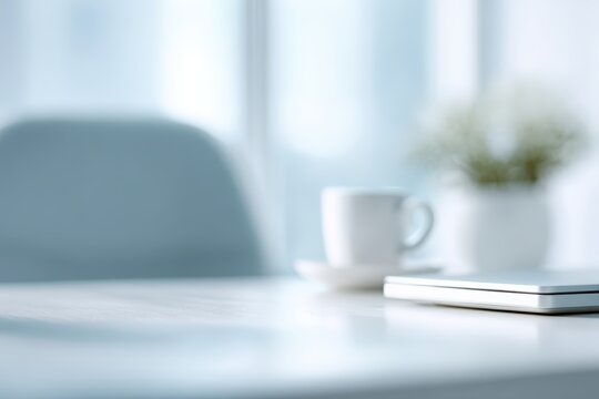 Office concept, serene colors, professional stock photo style, trending on Adobe Stock, perfect lighting