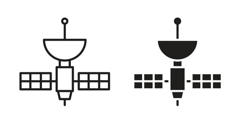 Satellite icon in line design. Simple icon vector