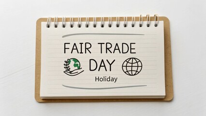 Fair Trade Day design with globe and hand holding earth icon